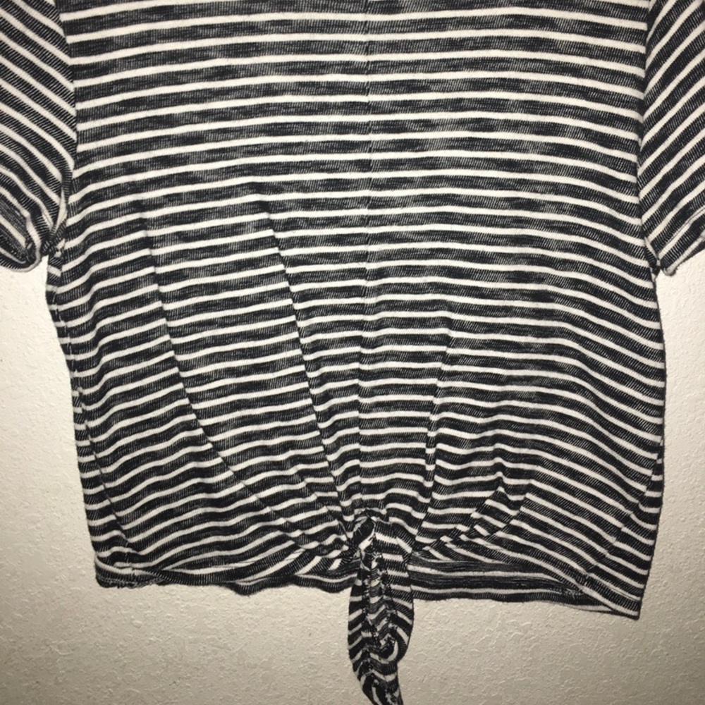 Black and white striped crop top